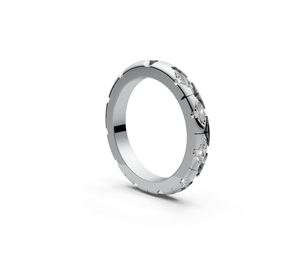 Rounded Full Eternity Band — Marquise 0.15ct