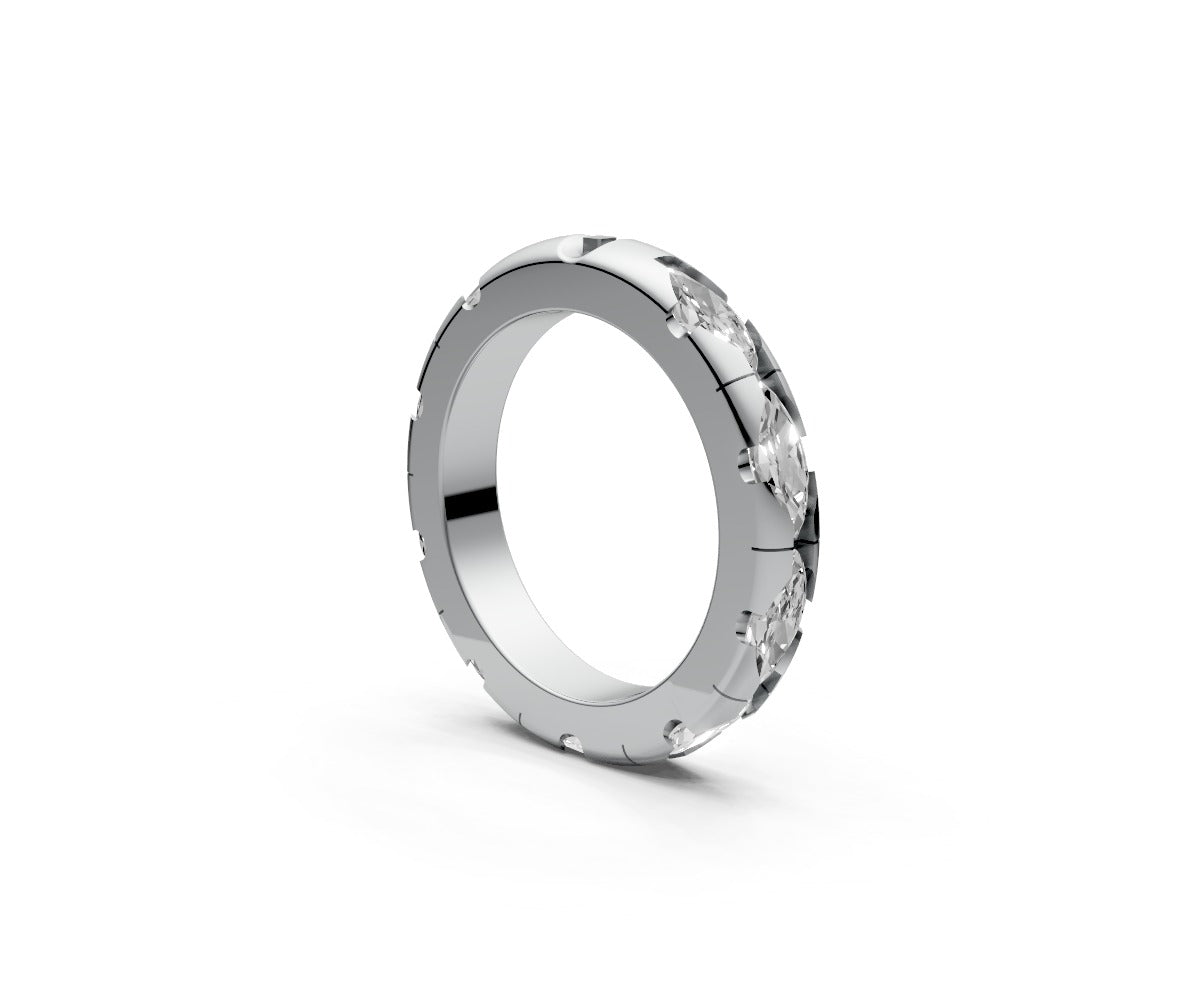 Rounded Full Eternity Band — Marquise 0.25ct