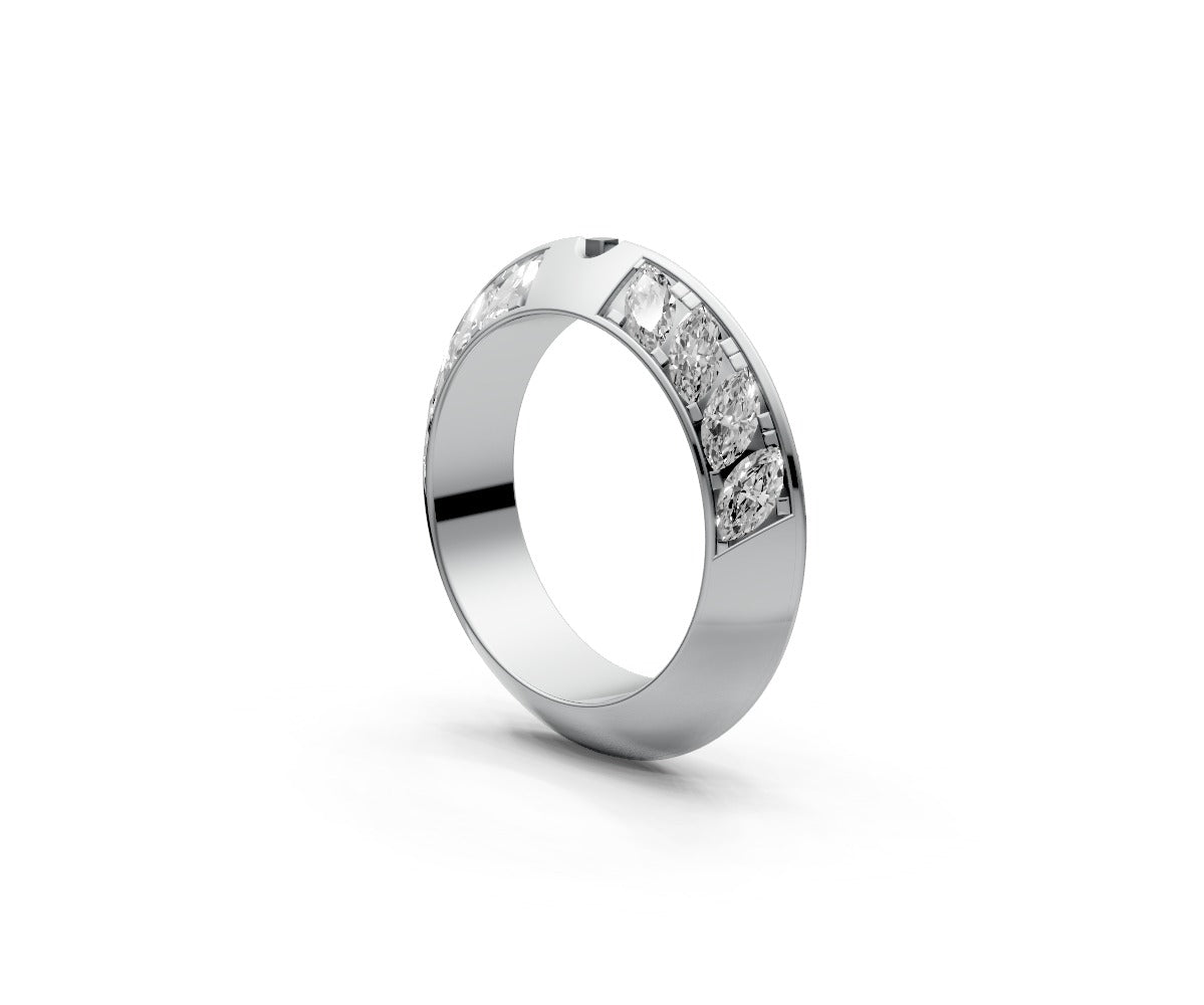 Knife Edge Half Eternity Band — Marquise 0.1ct