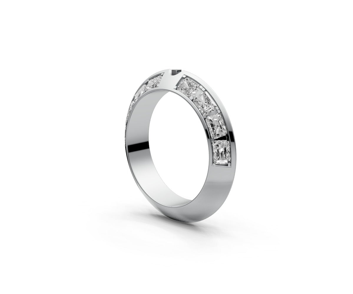 Knife Edge Half Eternity Band — Radiant 0.1ct