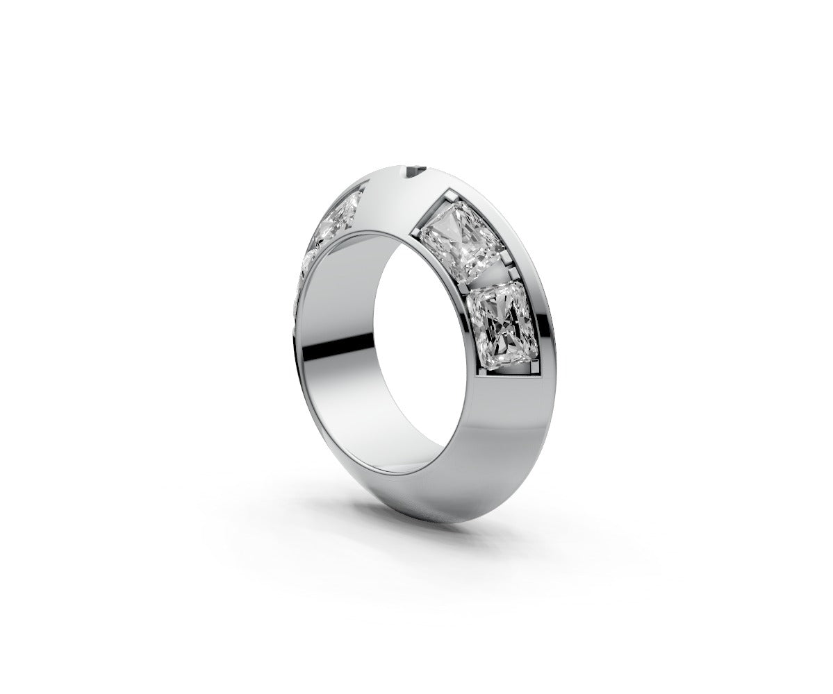 Knife Edge Half Eternity Band — Radiant 0.5ct