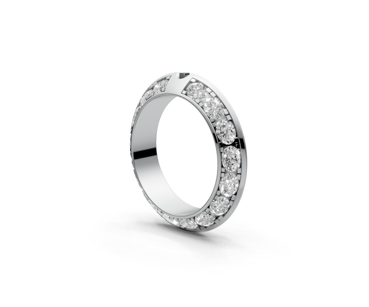Knife Edge Full Eternity Band — Oval 0.1ct