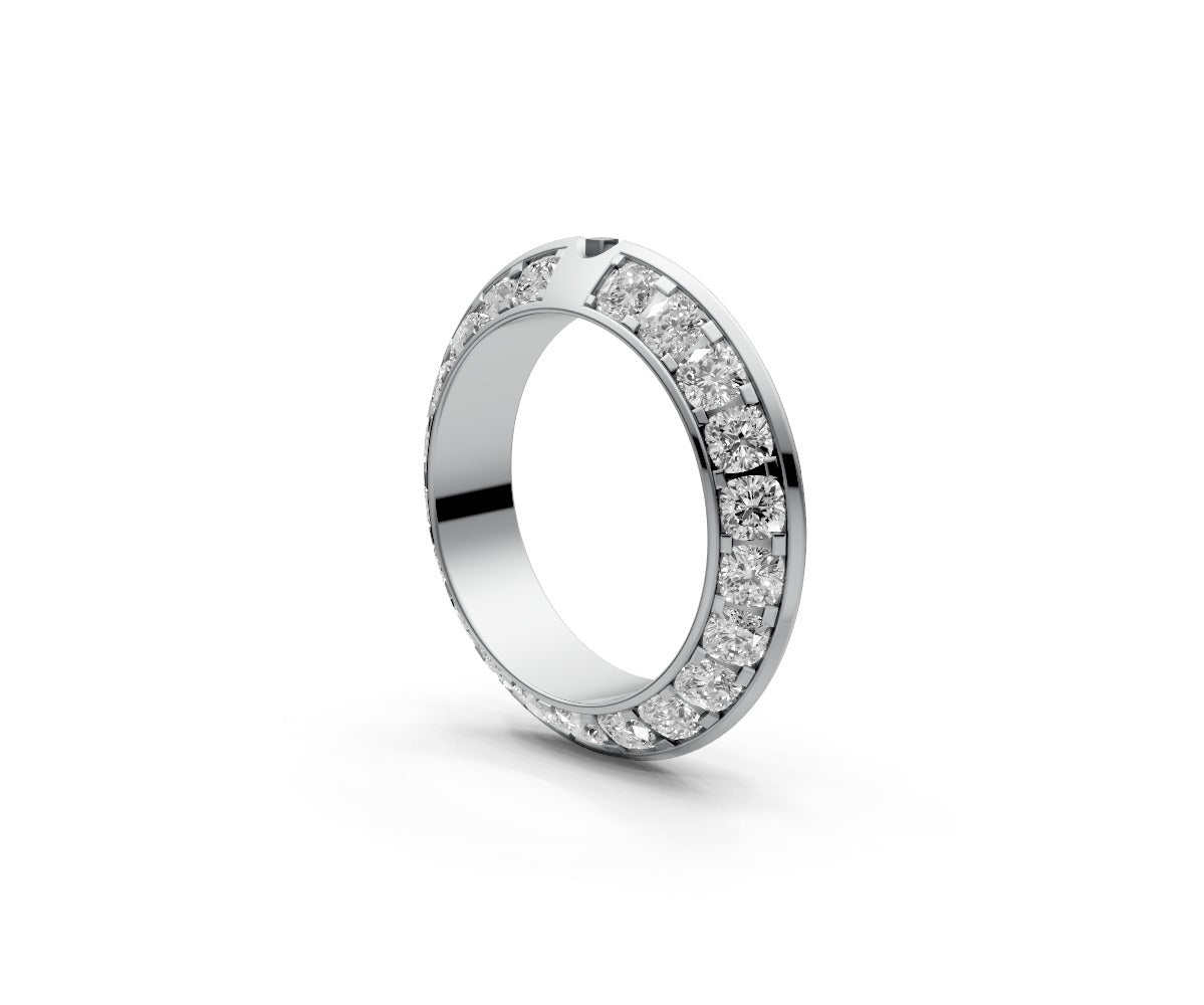Knife Edge Full Eternity Band — Cushion 0.1ct