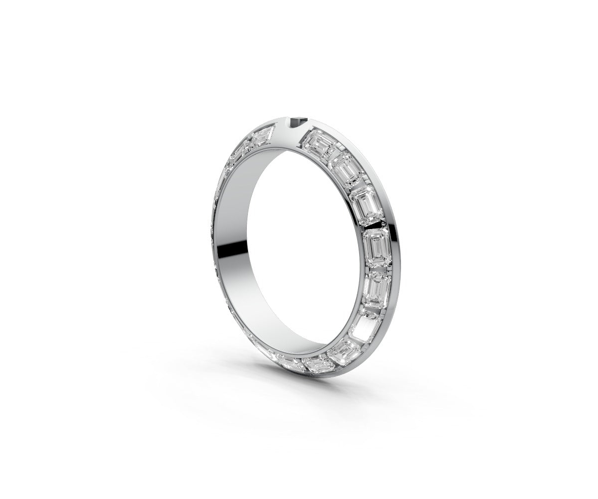 Knife Edge Full Eternity Band — Emerald 0.1ct