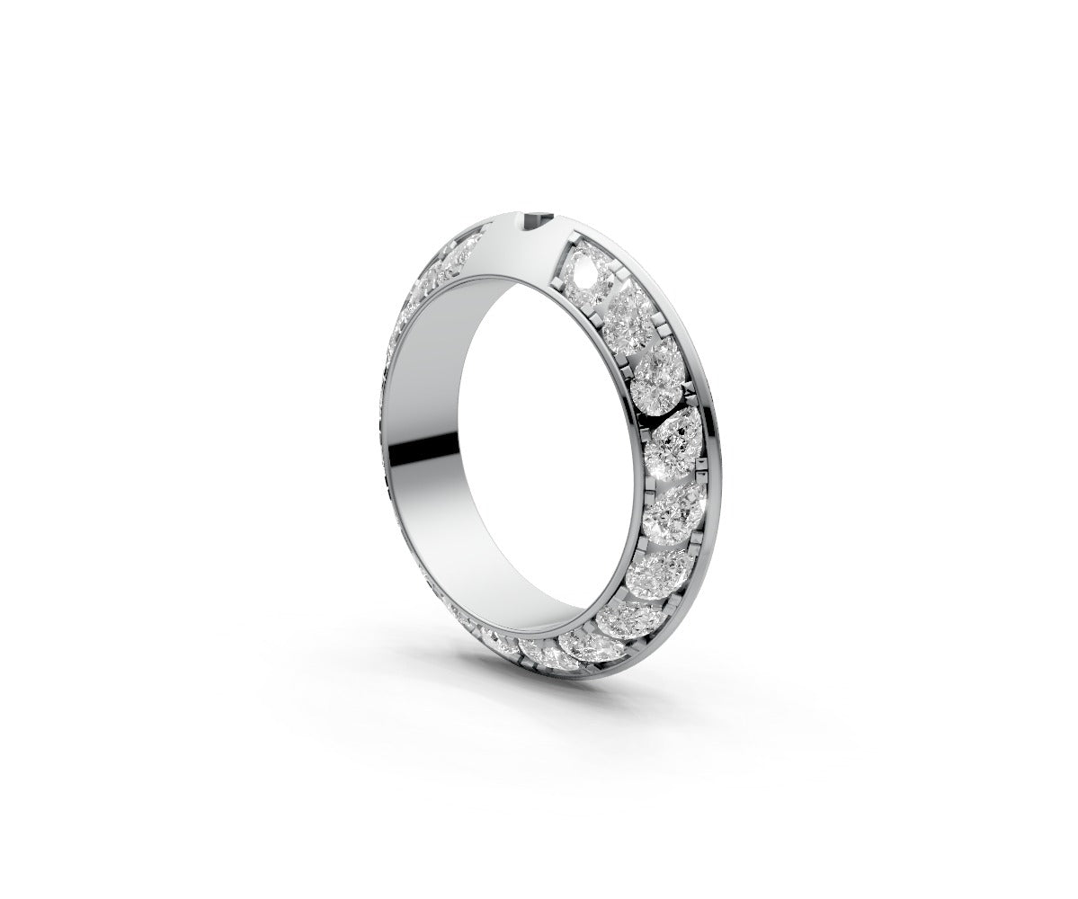 Knife Edge Full Eternity Band — Pear 0.1ct