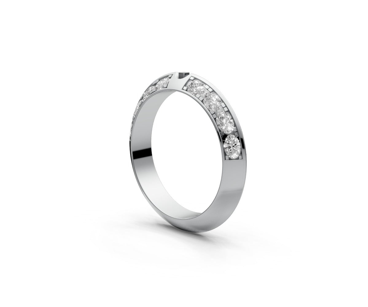 Knife Edge Half Eternity Band — Oval 0.05ct