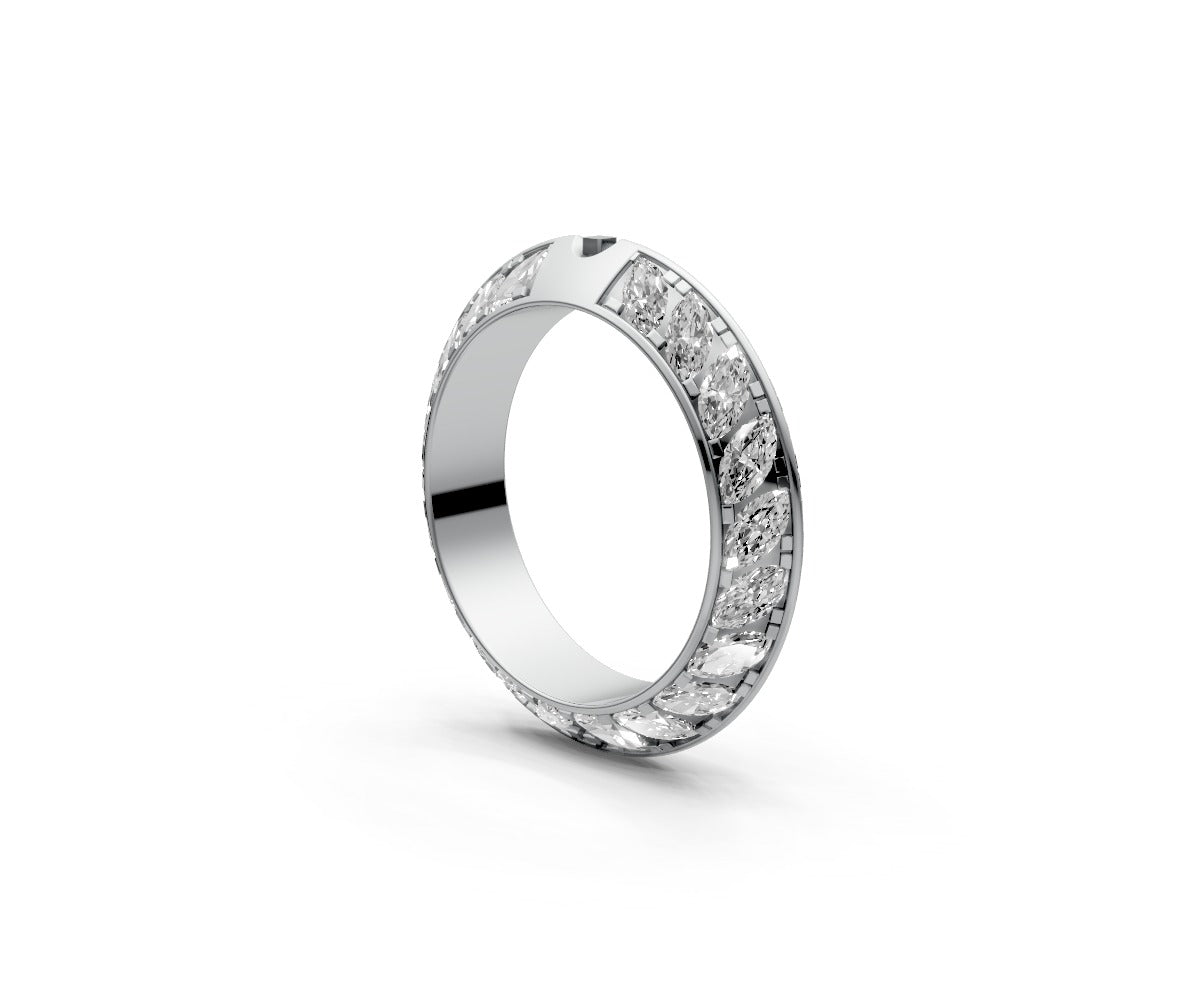 Knife Edge Full Eternity Band — Marquise 0.05ct
