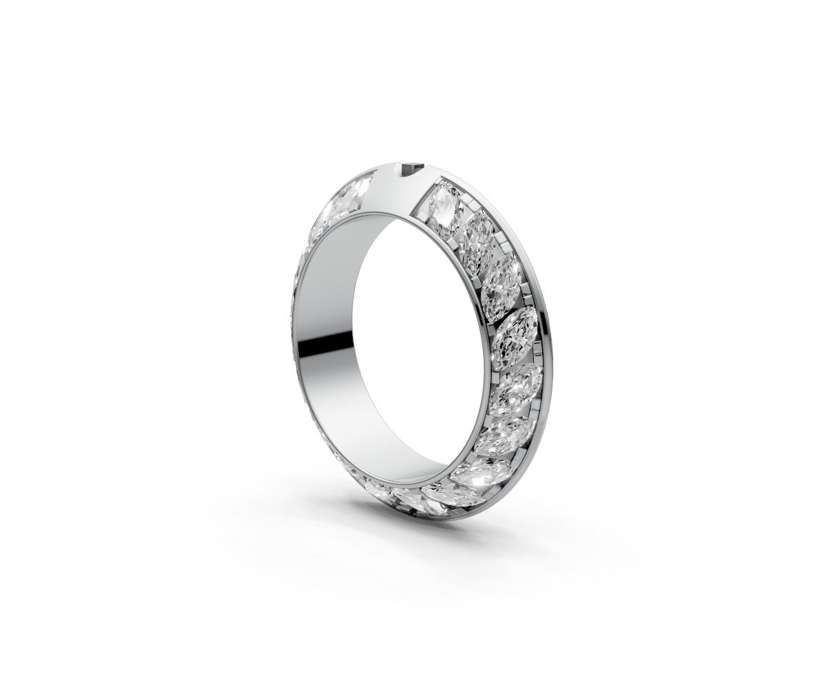 Knife Edge Full Eternity Band — Marquise 0.1ct