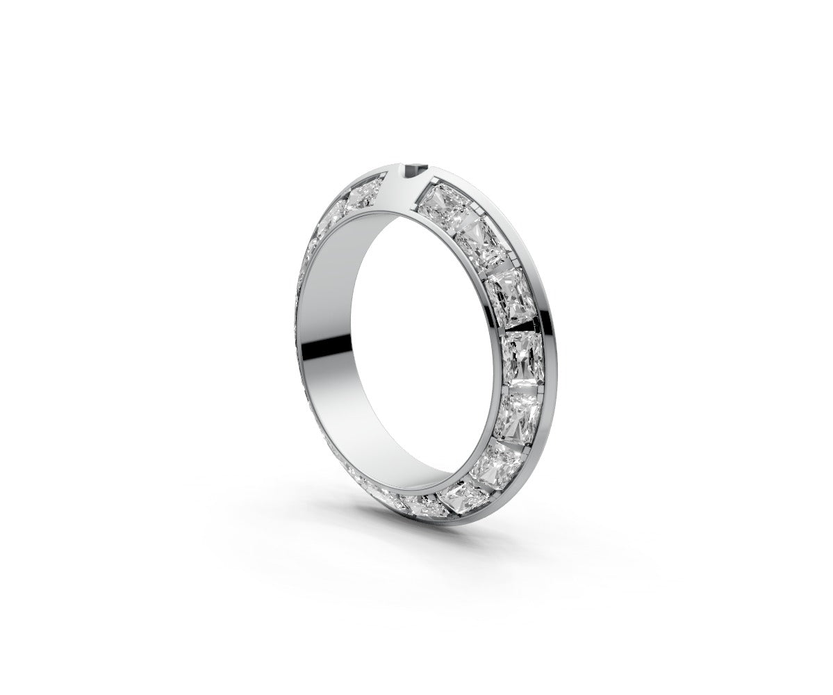 Knife Edge Full Eternity Band — Radiant 0.1ct