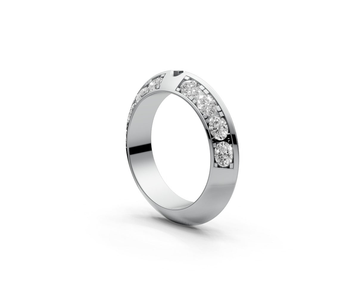 Knife Edge Half Eternity Band — Oval 0.1ct