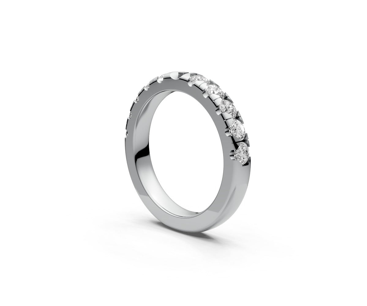 Comfort Fit Half Eternity Band — Round 0.1ct