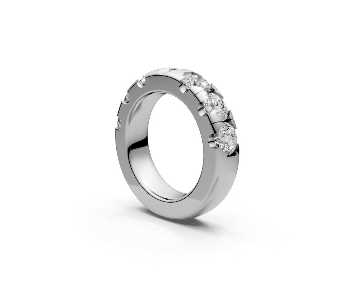 Comfort Fit Half Eternity Band — Round 0.5ct