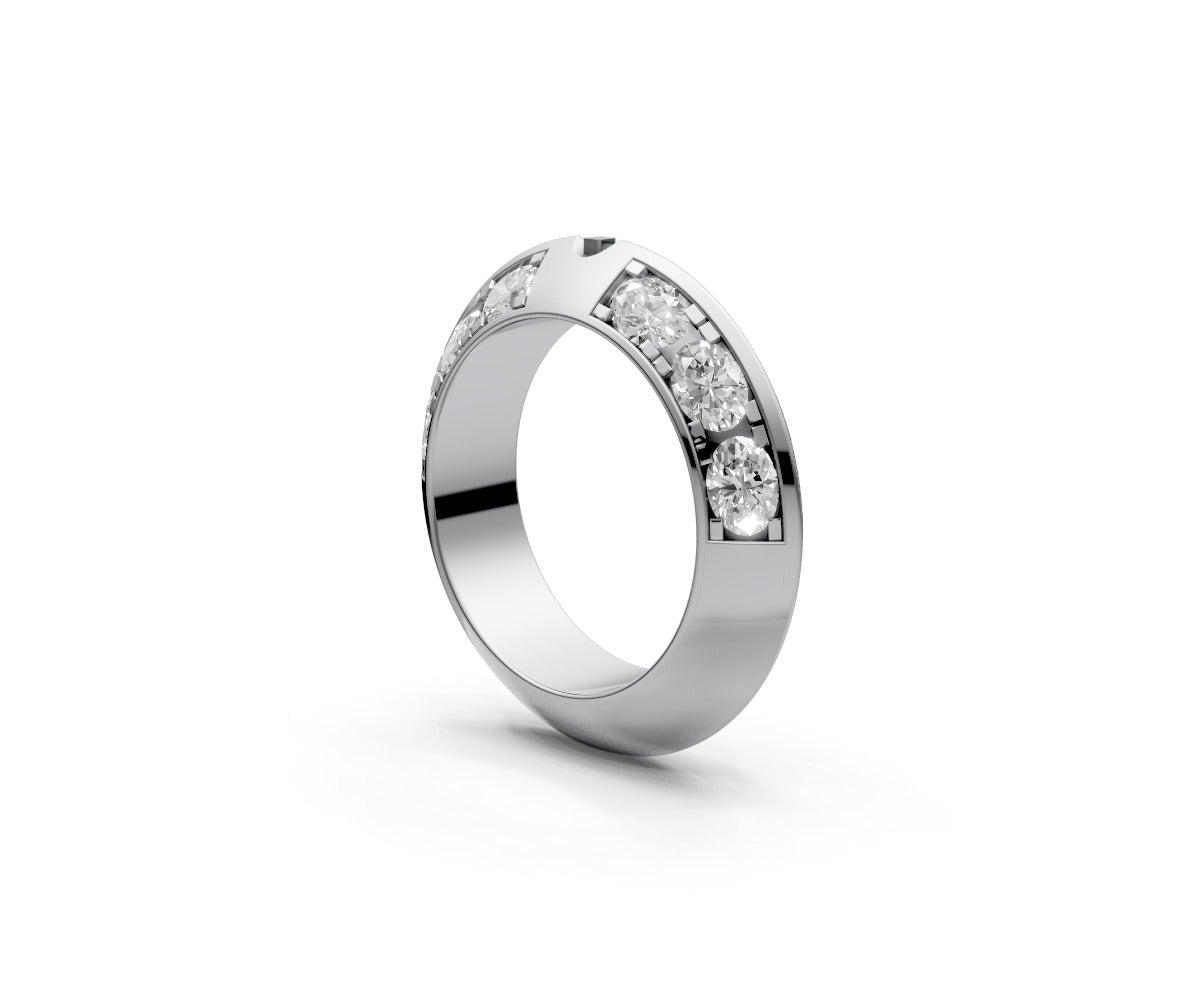 Knife Edge Half Eternity Band — Oval 0.15ct