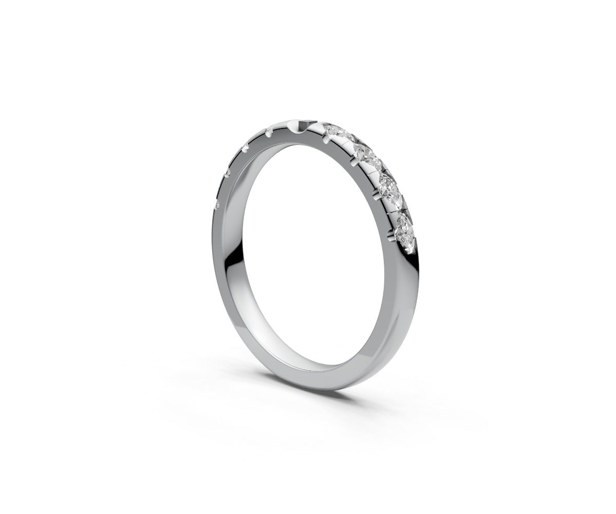 Comfort Fit Half Eternity Band — Oval 0.05ct