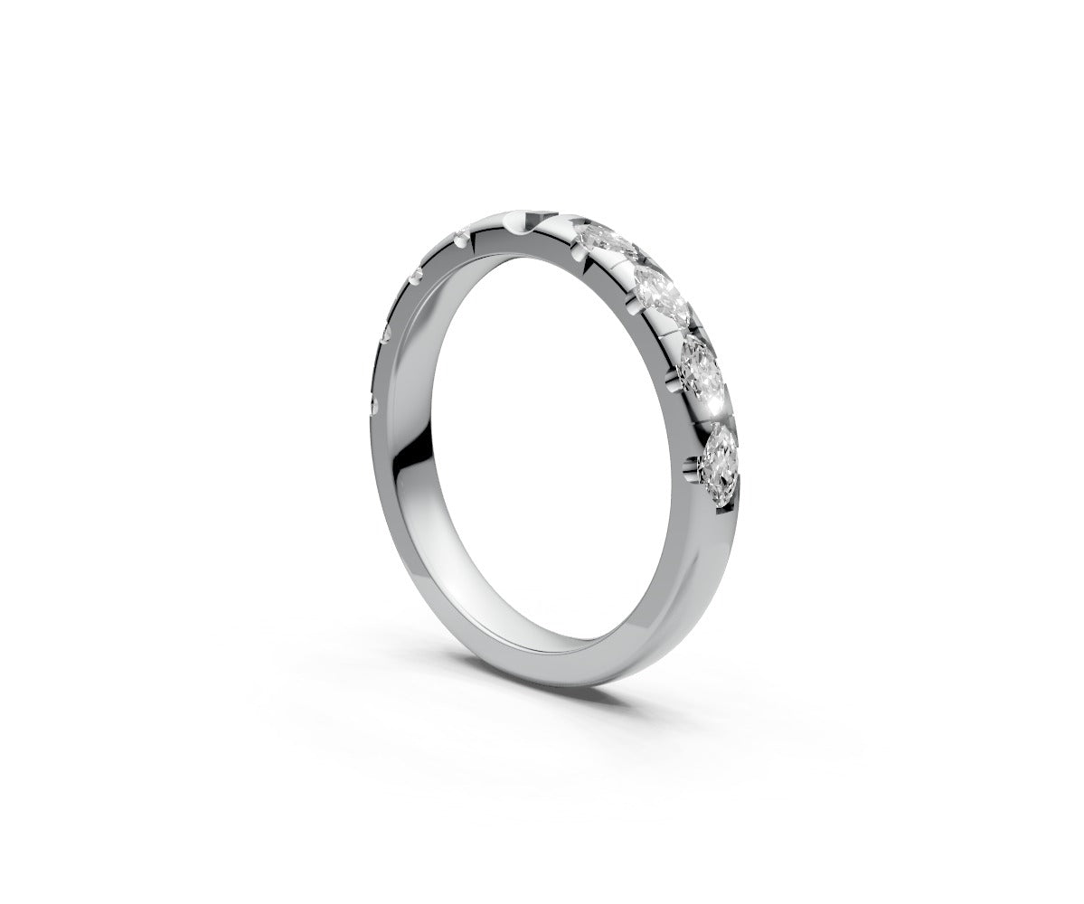 Comfort Fit Half Eternity Band — Oval 0.1ct