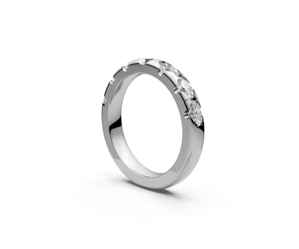 Comfort Fit Half Eternity Band — Oval 0.15ct