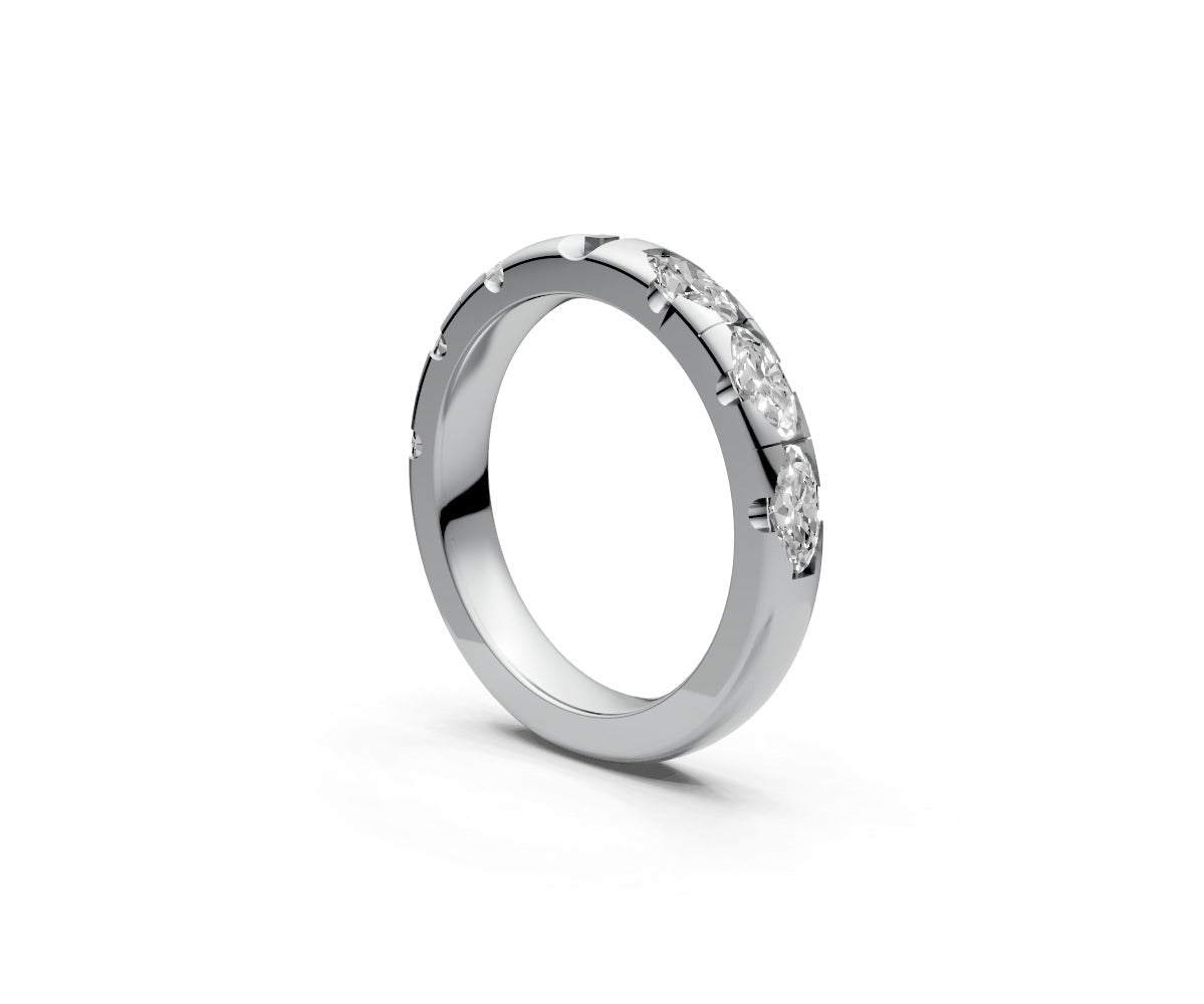 Comfort Fit Half Eternity Band — Oval 0.25ct