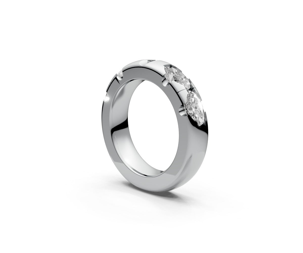 Comfort Fit Half Eternity Band — Oval 0.5ct