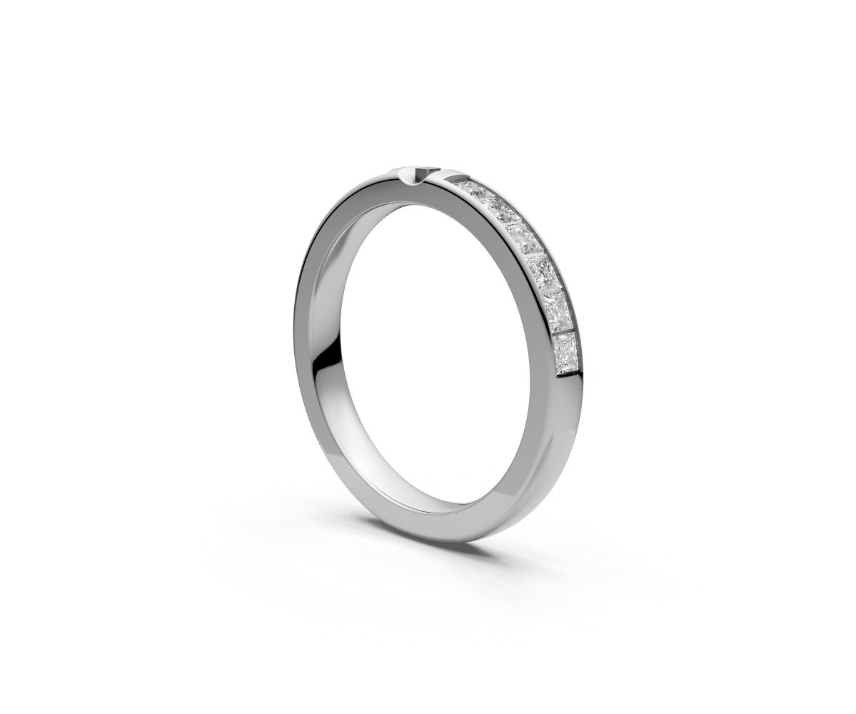 Comfort Fit Half Eternity Band — Princess 0.05ct