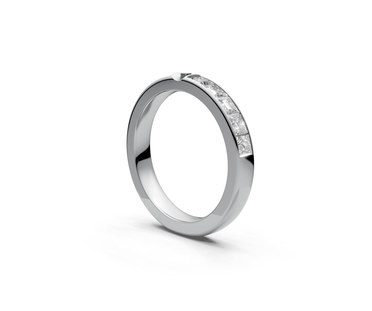 Comfort Fit Half Eternity Band — Princess 0.1ct