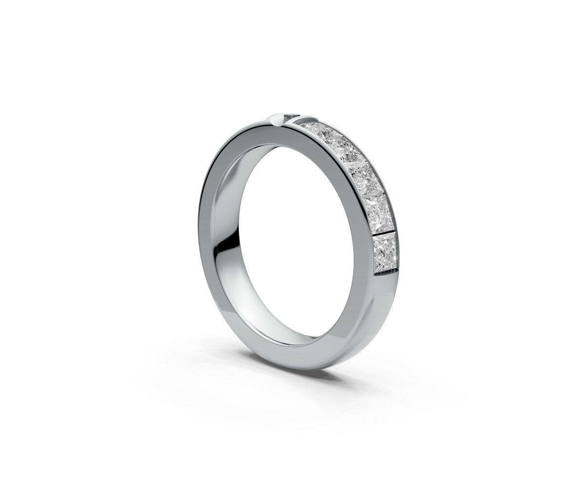 Comfort Fit Half Eternity Band — Princess 0.15ct