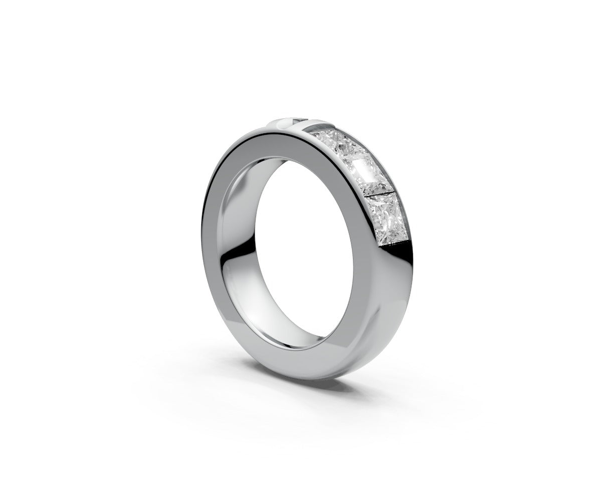 Comfort Fit Half Eternity Band — Princess 0.5ct
