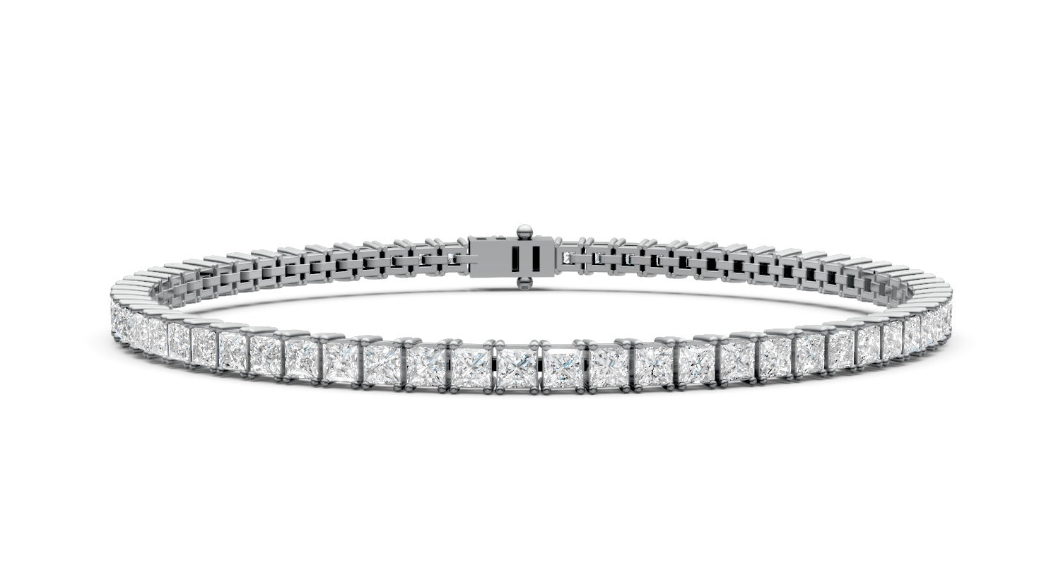 3.84ct Princess Diamond Tennis Bracelet - Laboratory Grown Diamond