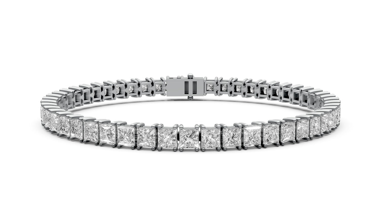 7.2ct Princess Diamond Tennis Bracelet - Laboratory Grown Diamond