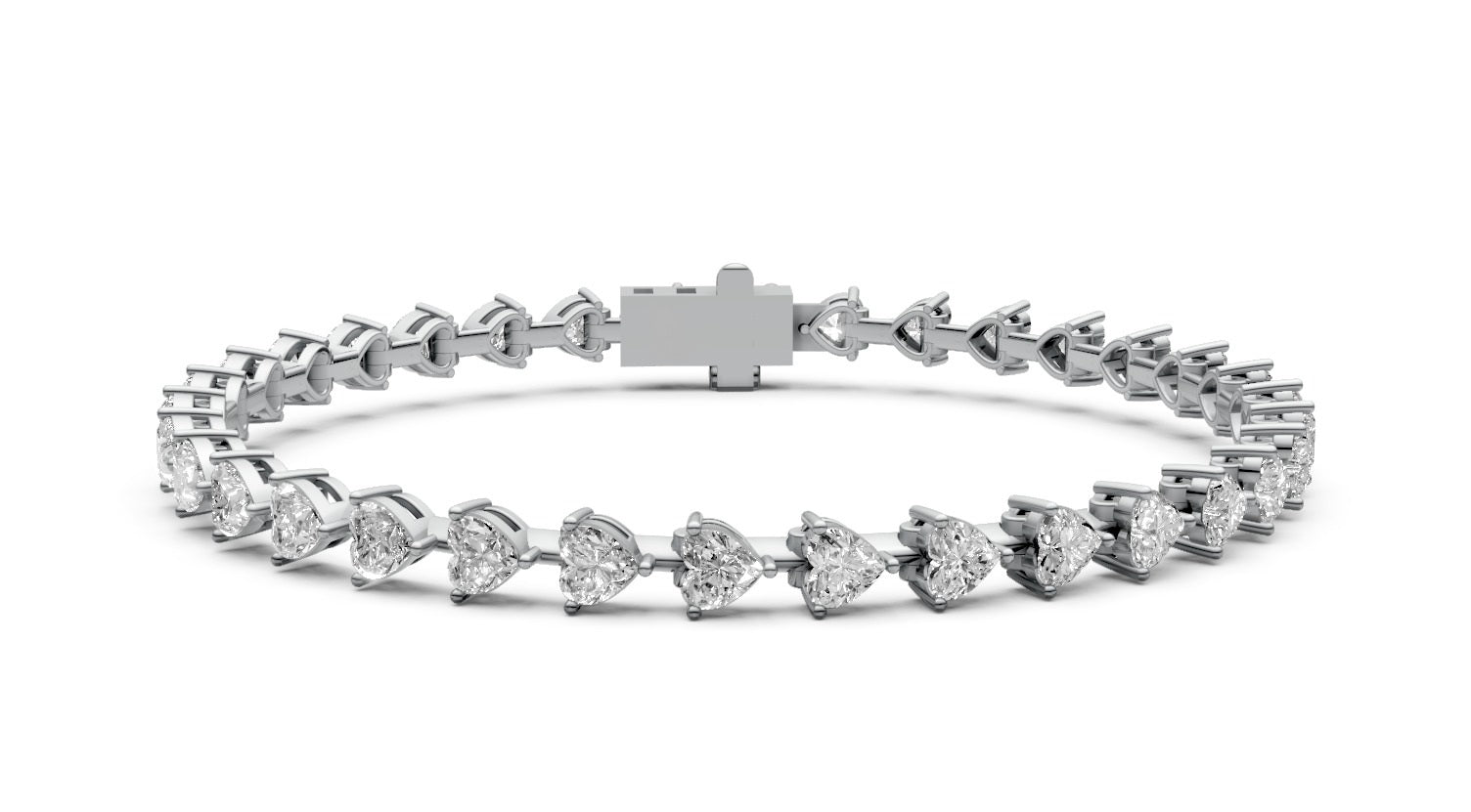 5.1ct Heart Diamond Tennis Bracelet - Laboratory Grown Diamond