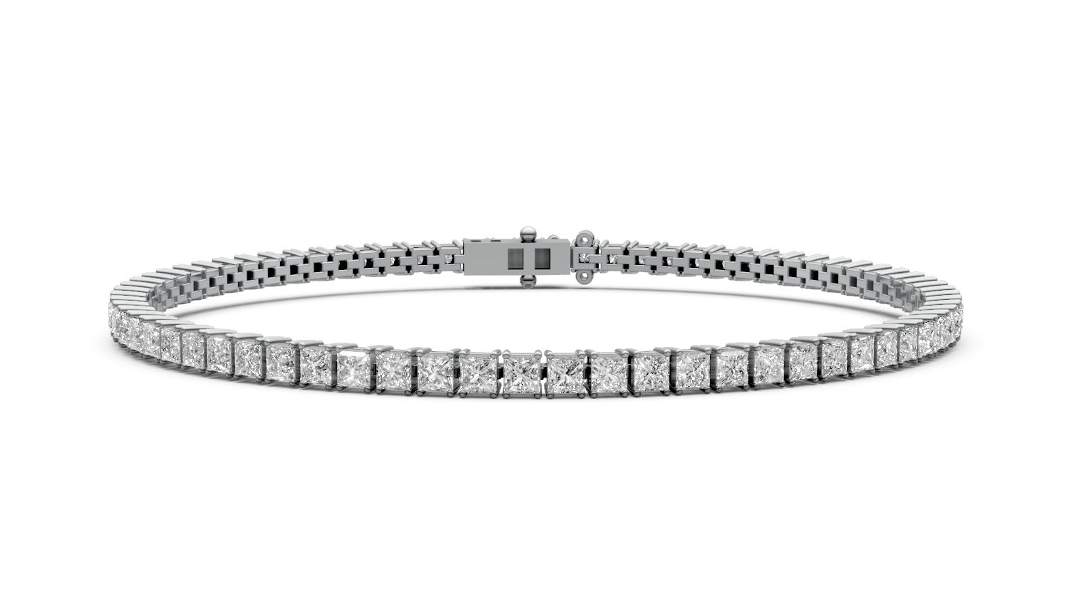 3.6ct Princess Diamond Tennis Bracelet - Laboratory Grown Diamond