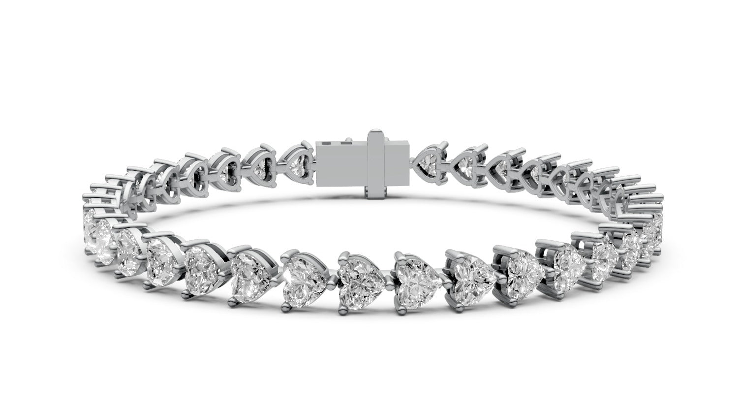 10ct Heart Diamond Tennis Bracelet - Laboratory Grown Diamond