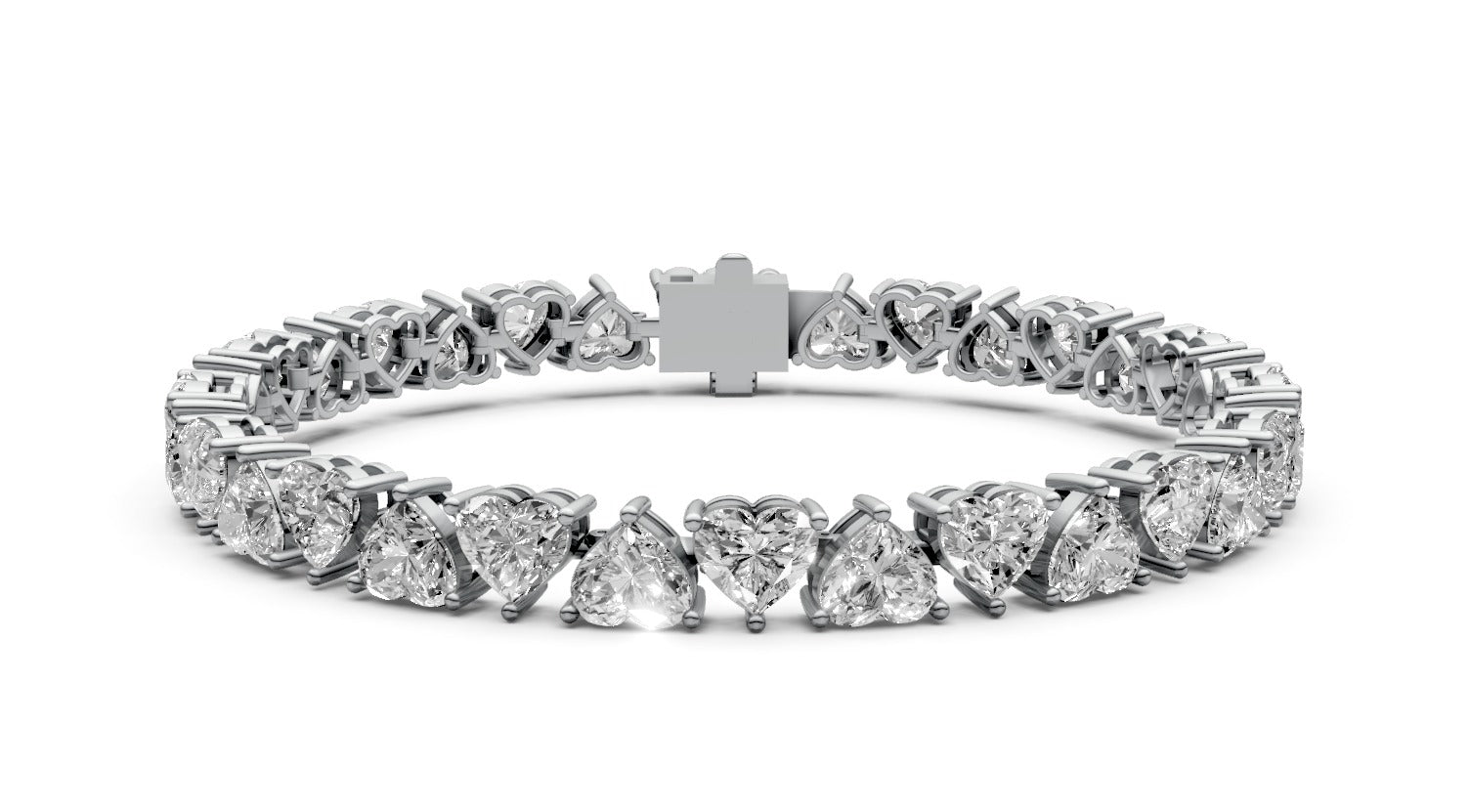 16ct Heart Diamond Tennis Bracelet - Laboratory Grown Diamond