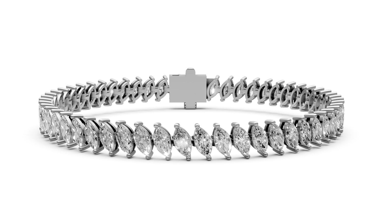 5.4ct Marquise Diamond Tennis Bracelet - Laboratory Grown Diamond