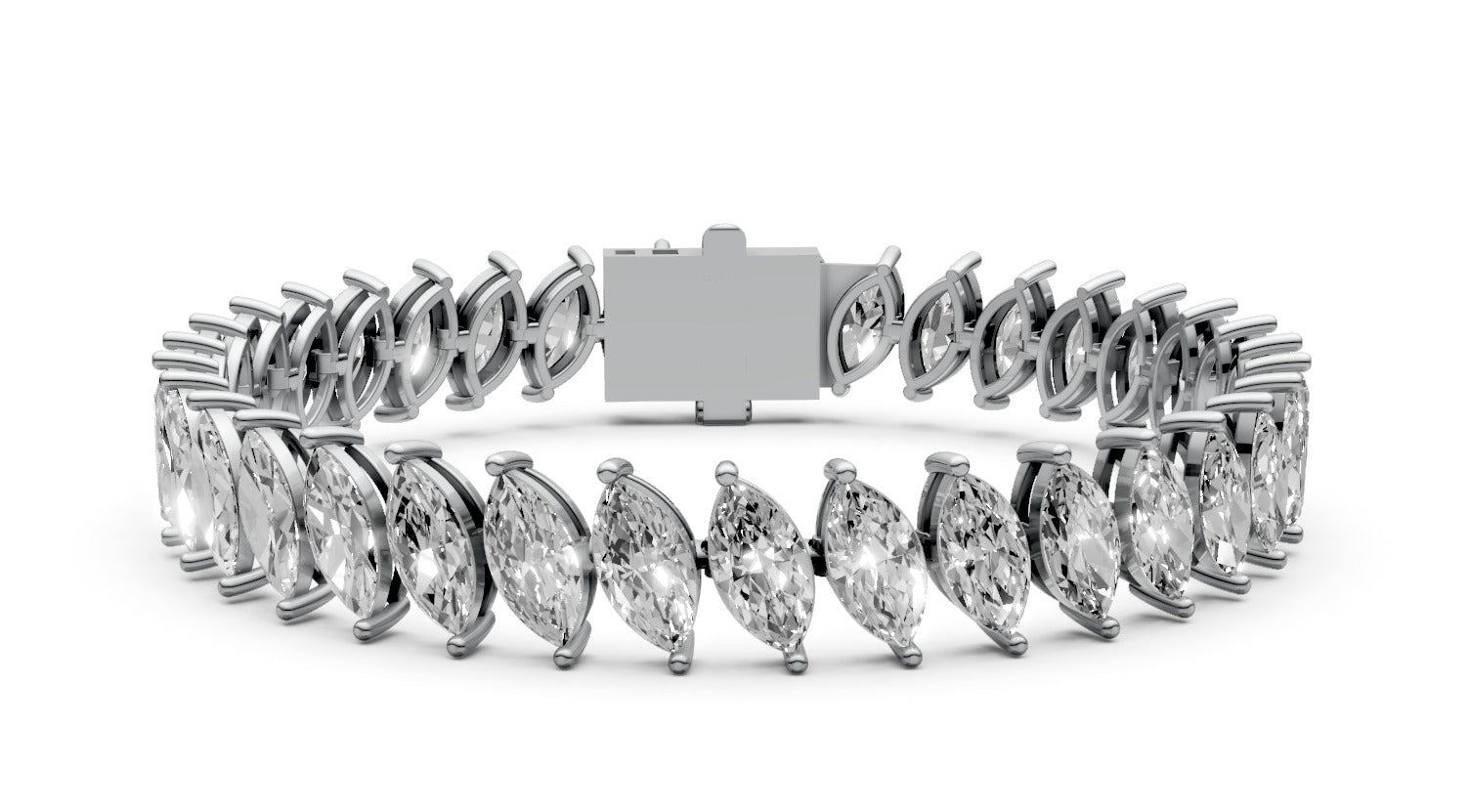 17.5ct Marquise Diamond Tennis Bracelet - Laboratory Grown Diamond