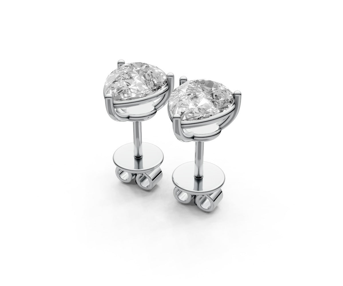2ct Pear 3 Prong Basket Studs - Laboratory Grown Diamond