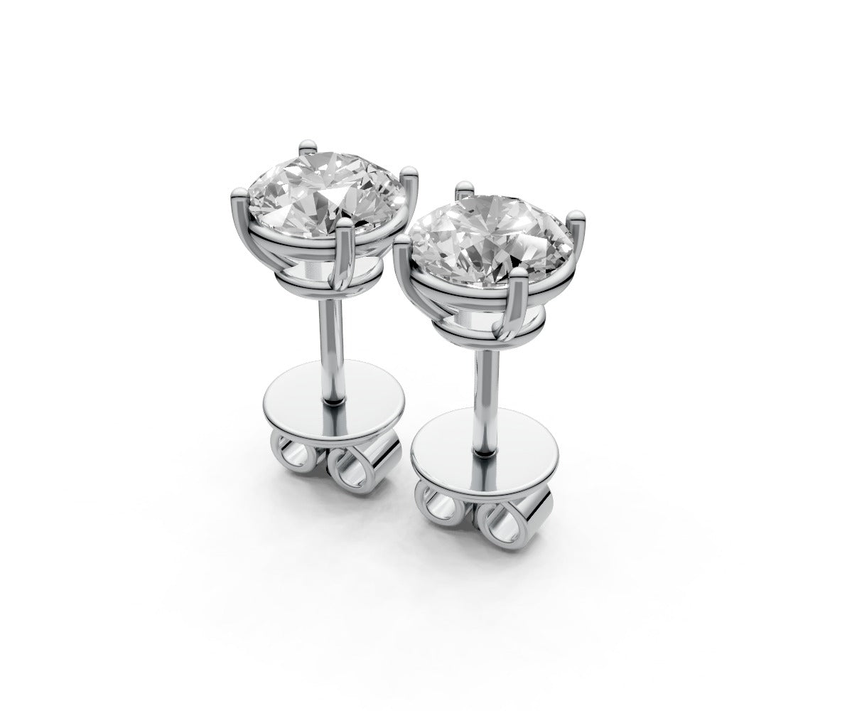 1ct Round 4 Prong Basket Studs - Laboratory Grown Diamond