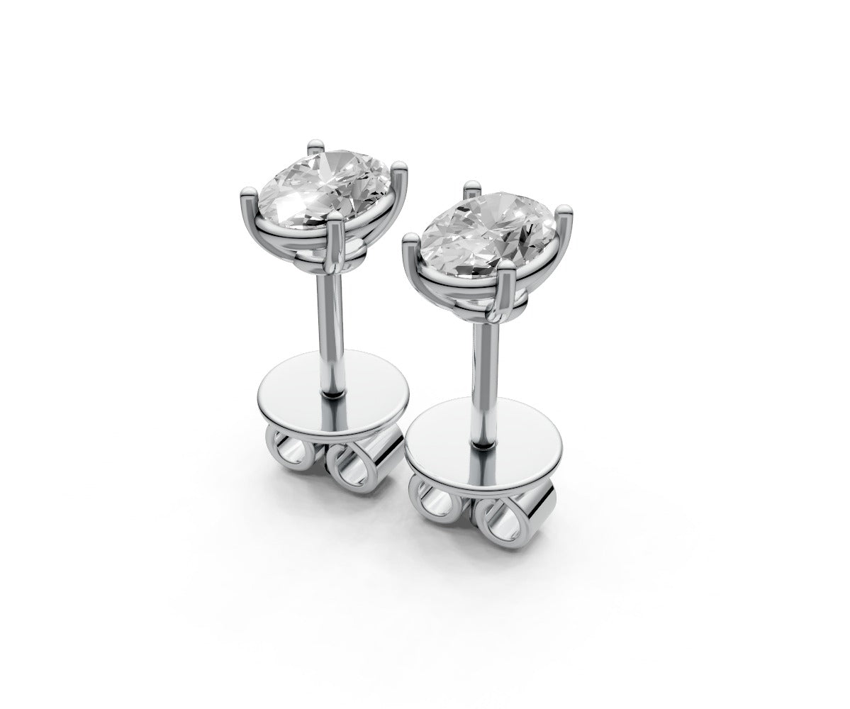 0.5ct Oval 4 Prong Basket Studs - Laboratory Grown Diamond