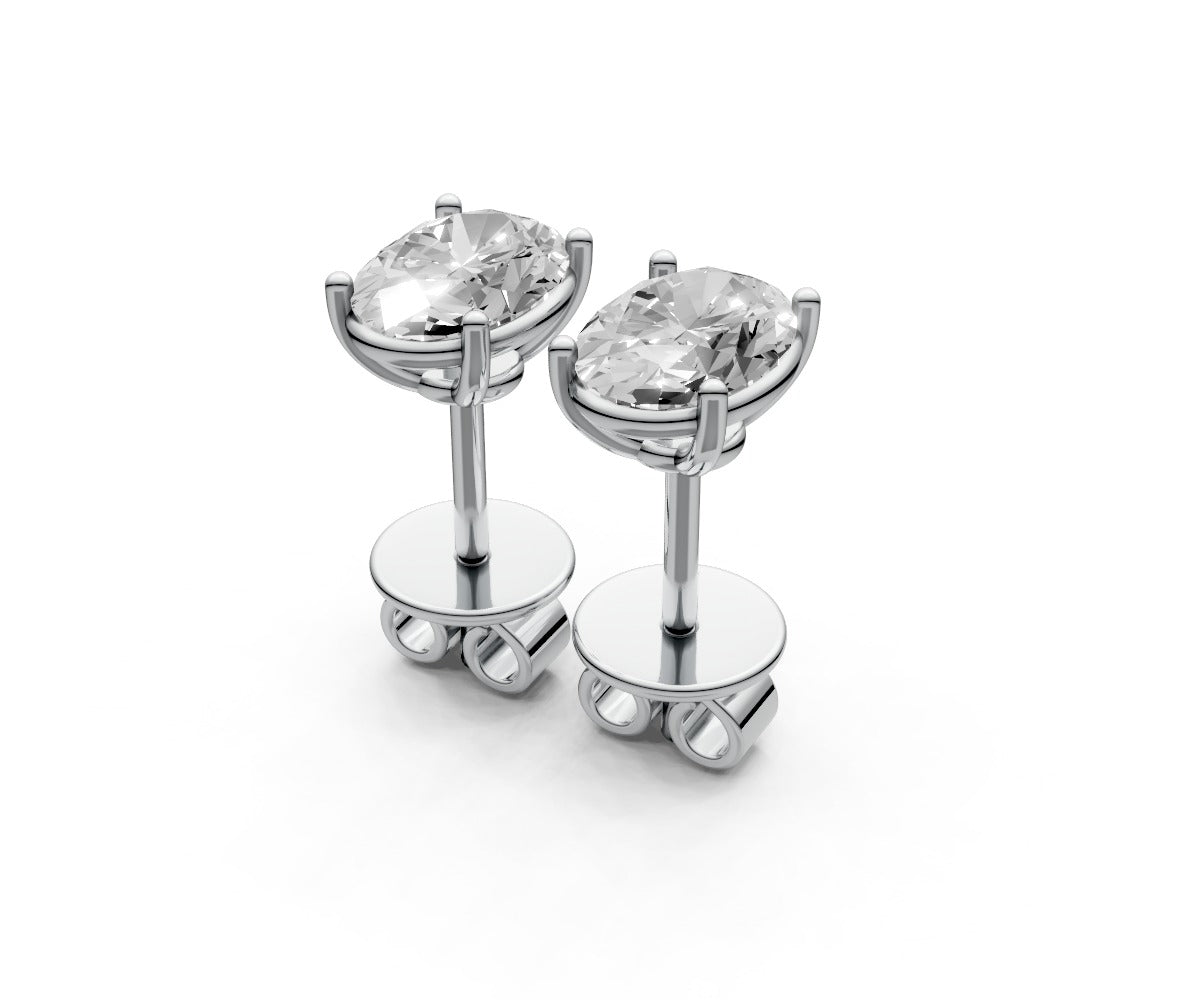 1ct Oval 4 Prong Basket Studs - Laboratory Grown Diamond