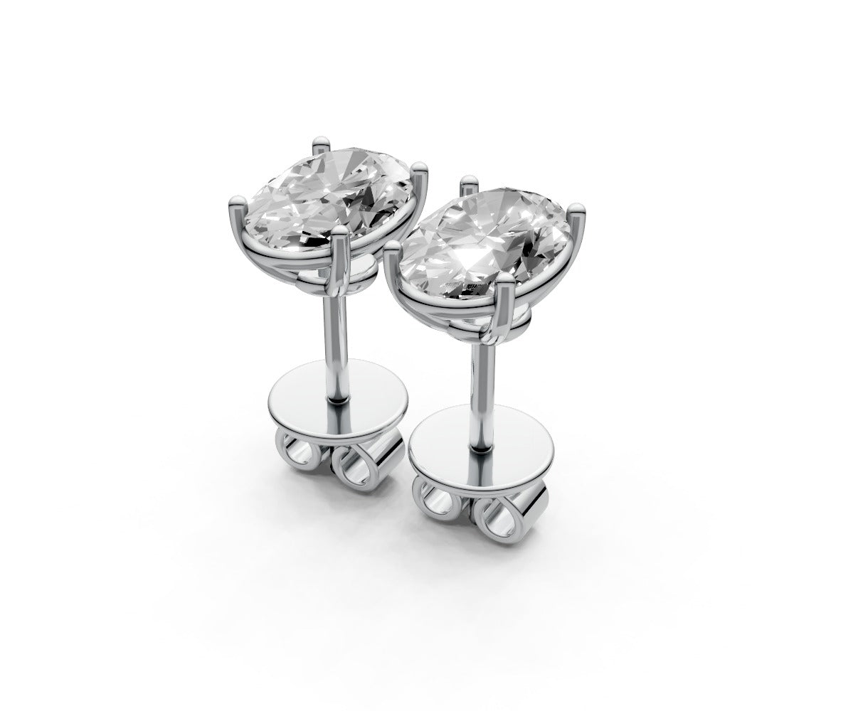 1.5ct Oval 4 Prong Basket Studs - Laboratory Grown Diamond