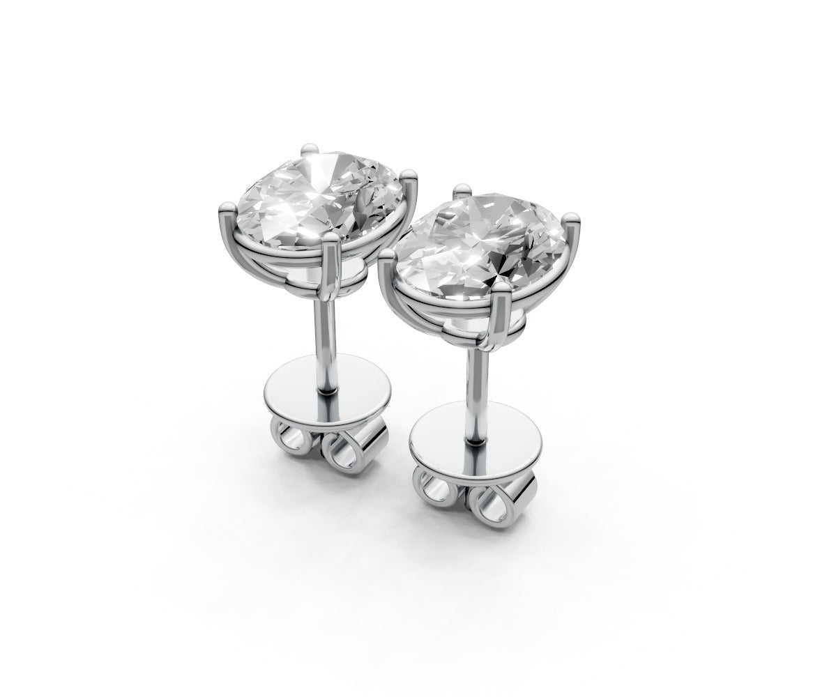 2ct Oval 4 Prong Basket Studs - Laboratory Grown Diamond