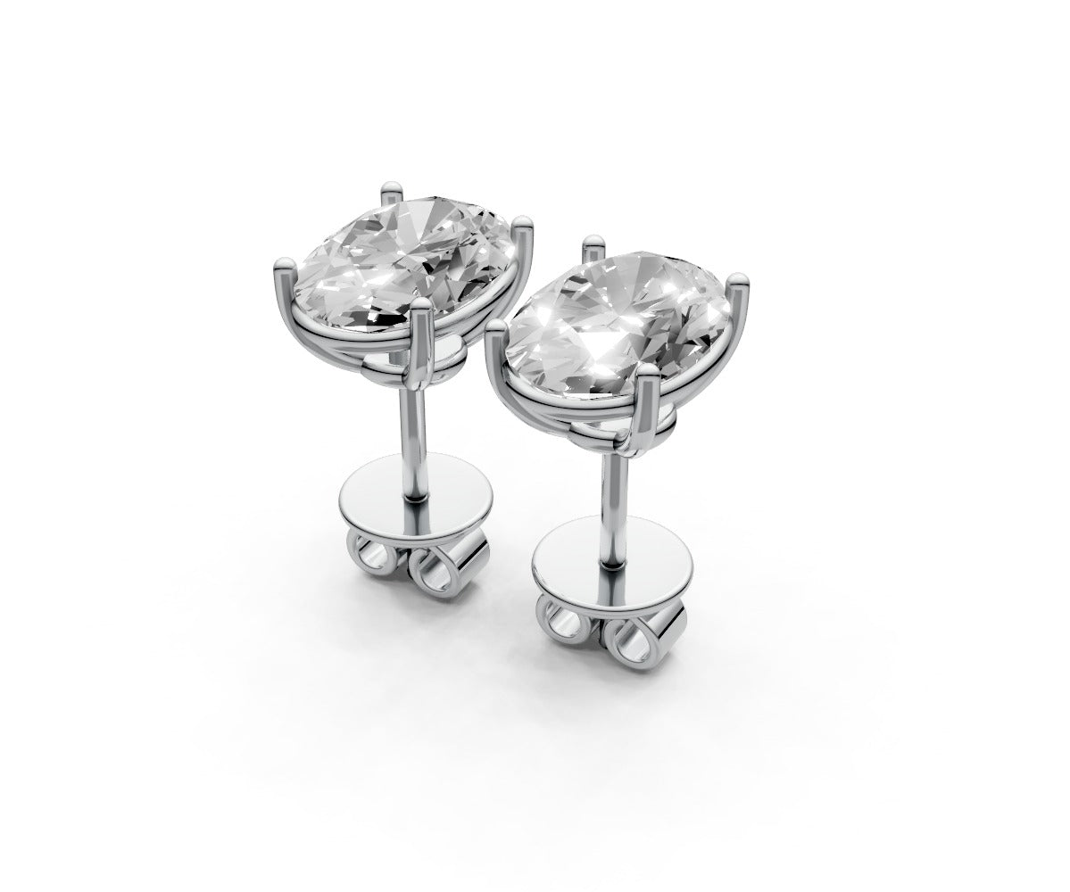 2.5ct Oval 4 Prong Basket Studs - Laboratory Grown Diamond