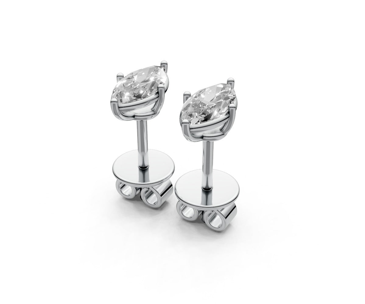 0.5ct Marquise 4 Prong Basket Studs - Laboratory Grown Diamond