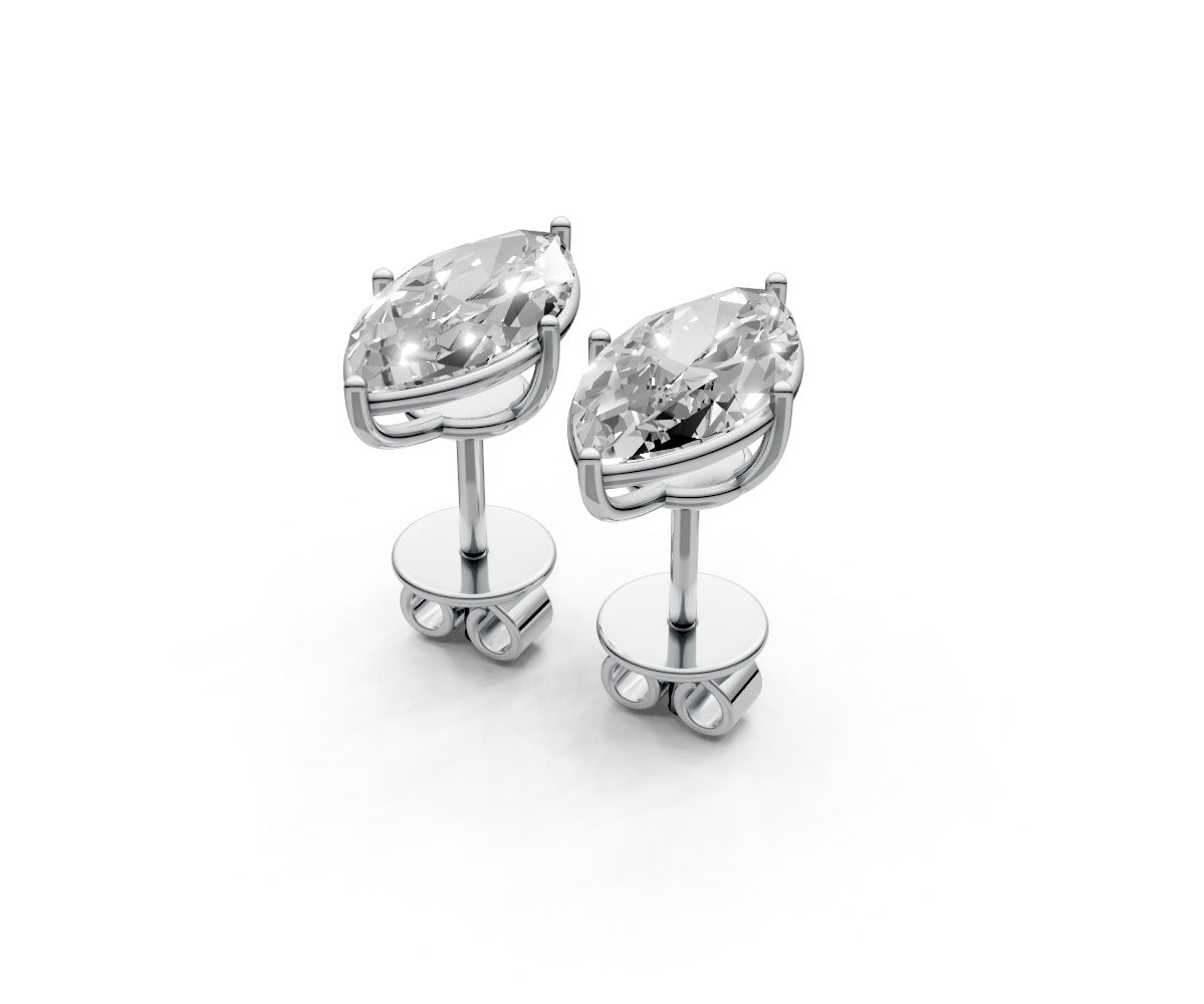 2ct Marquise 4 Prong Basket Studs - Laboratory Grown Diamond