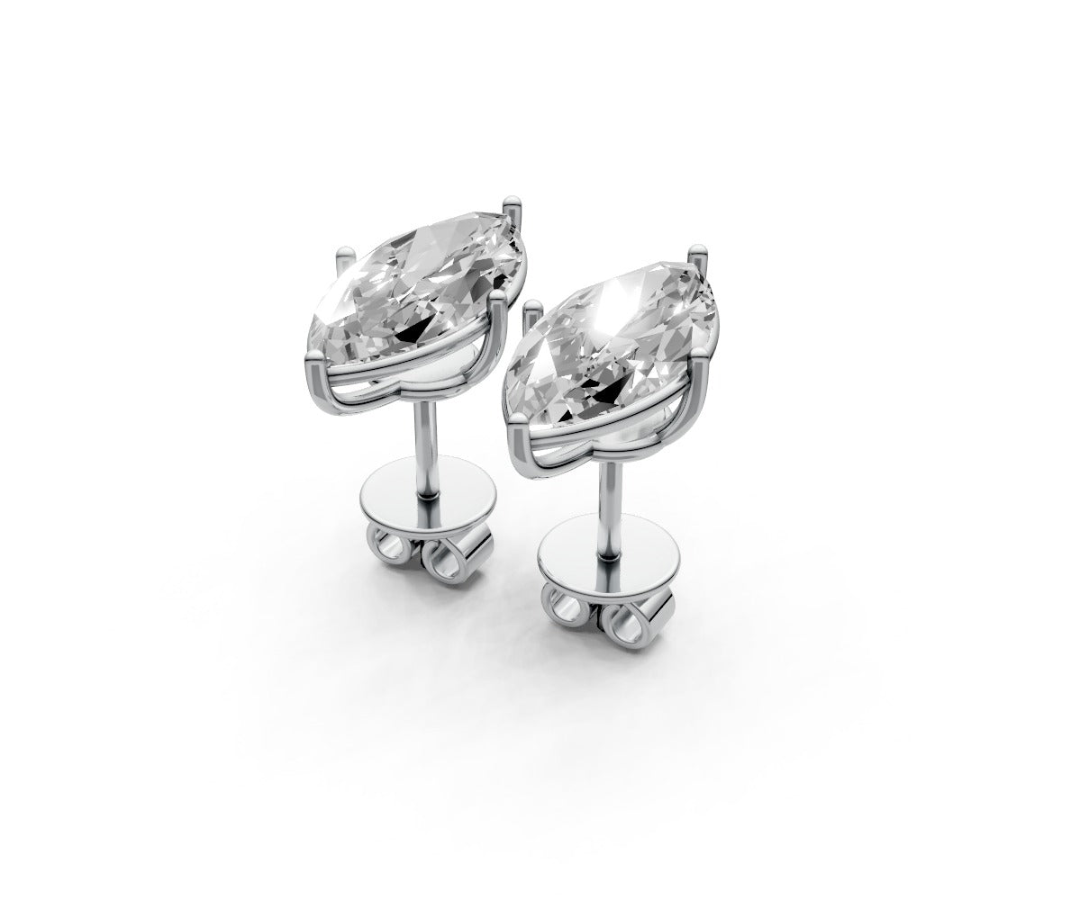 3ct Marquise 4 Prong Basket Studs - Laboratory Grown Diamond