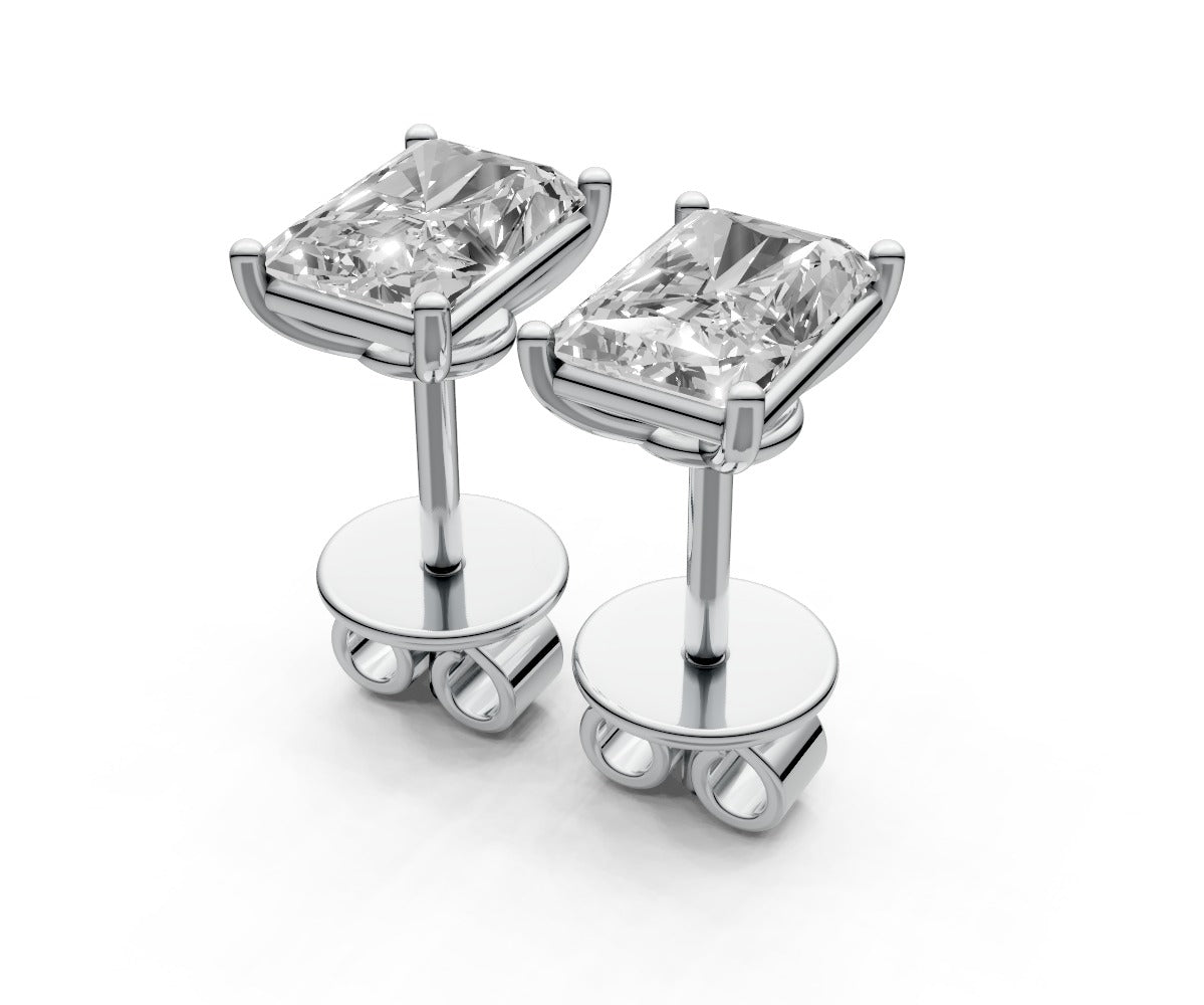1ct Radiant 4 Prong Basket Studs - Laboratory Grown Diamond