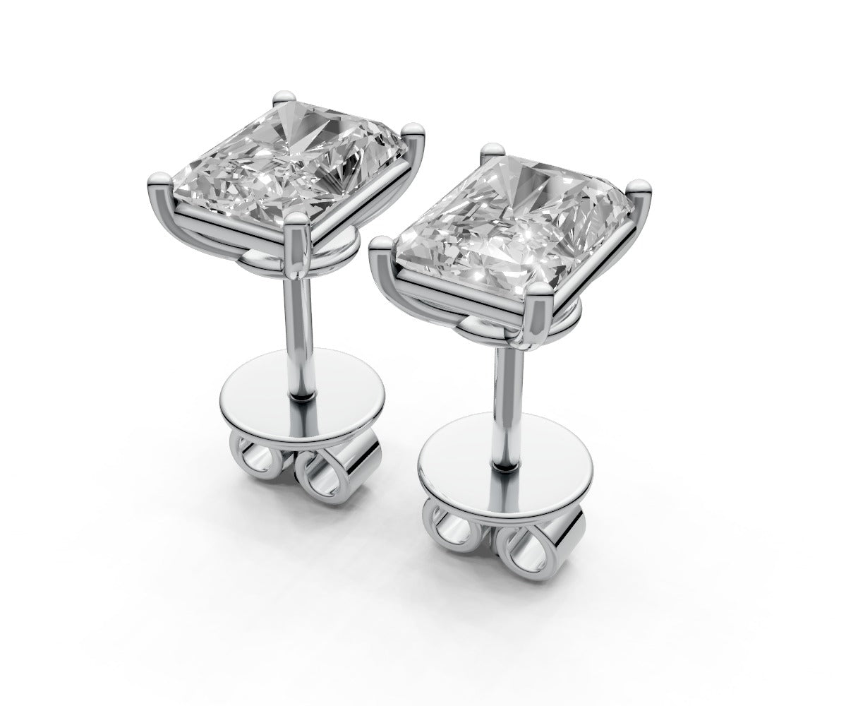1.5ct Radiant 4 Prong Basket Studs - Laboratory Grown Diamond