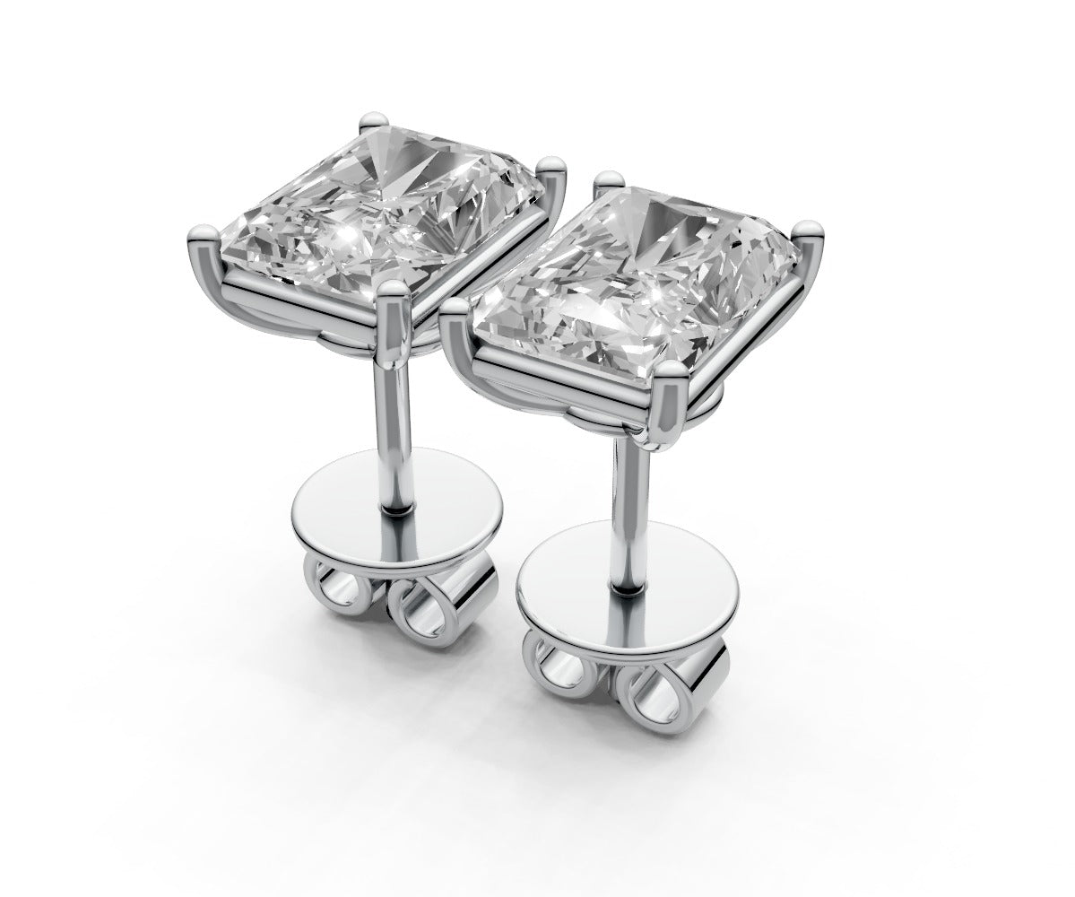 2ct Radiant 4 Prong Basket Studs - Laboratory Grown Diamond