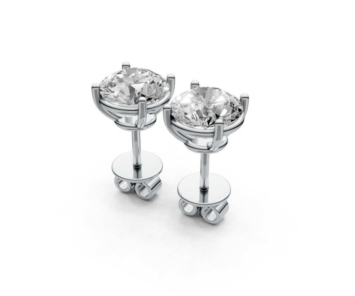 2ct Round 4 Prong Basket Studs - Laboratory Grown Diamond