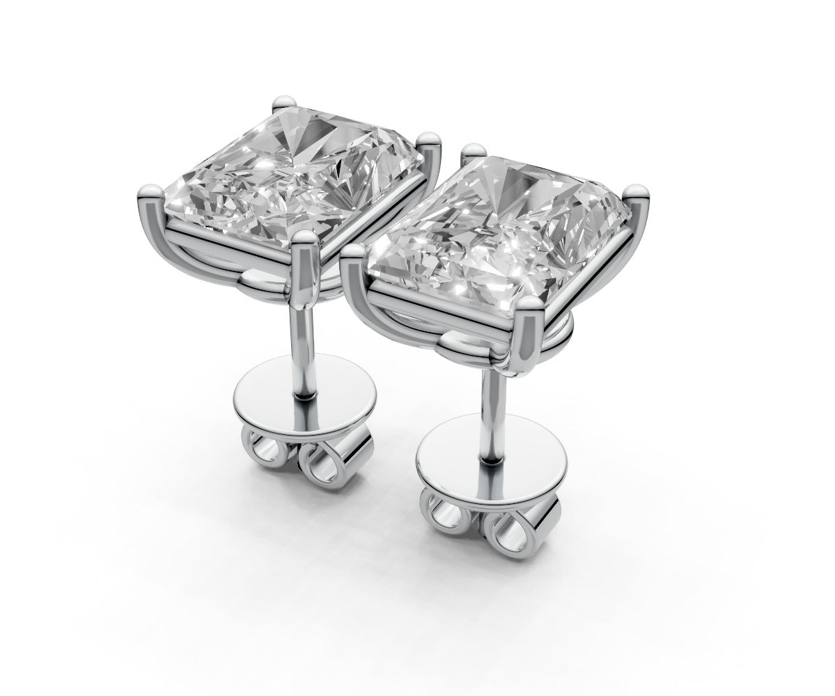 3ct Radiant 4 Prong Basket Studs - Laboratory Grown Diamond