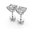 2ct Asscher 4 Prong Basket Studs - Laboratory Grown Diamond
